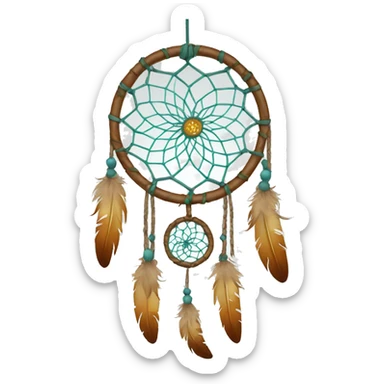 a hanging dreamcatcher with white background sticker