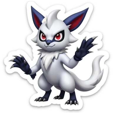 Shiny Dark Edgy Cute Absol-Noibat-Zangoose-Hybrid (Full body) sticker