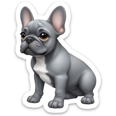 gray french bulldog puppy sticker