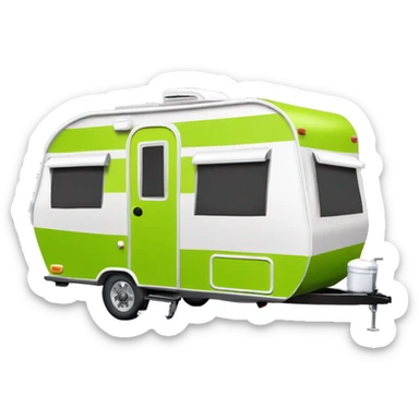 Realistic lime green camping travel trailer isolated.  sticker