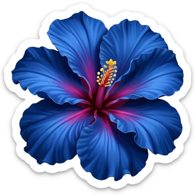 very Dark blue flower hibiscus only colour blue no pink or yellow  sticker