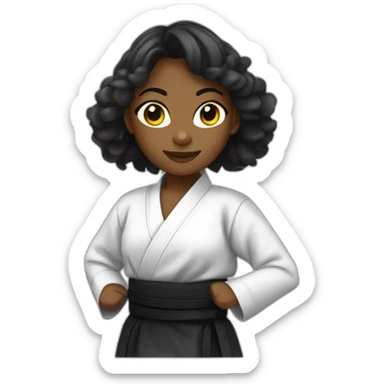 jeune femme noire en tenue d'aikido sticker