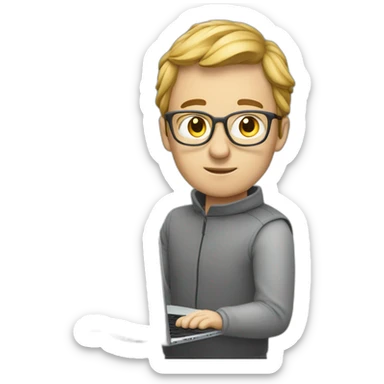 Richard from silicon valley series coding with laptop sticker