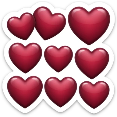 Burgundy colour heart sticker