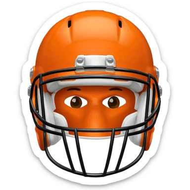 College football player helmet in  orange color  sticker