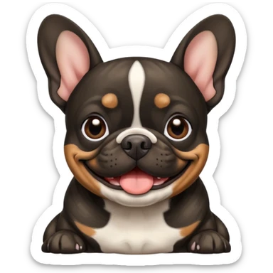 black brindle french bulldog smiling sticker