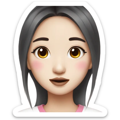 korean girl emoji with douyin makeup  sticker