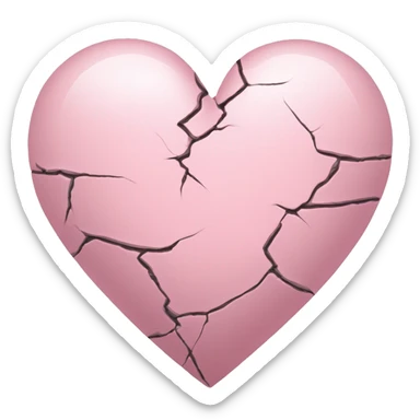Light pink heart that’s cracked in the middle sticker