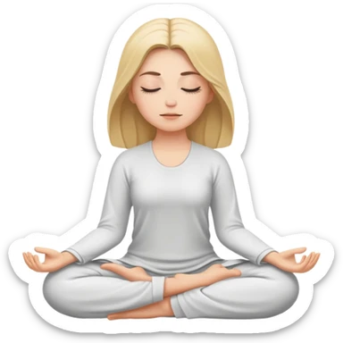 White girl  meditating sticker