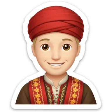 A guy with traditional clothes from midsummer festival  sticker