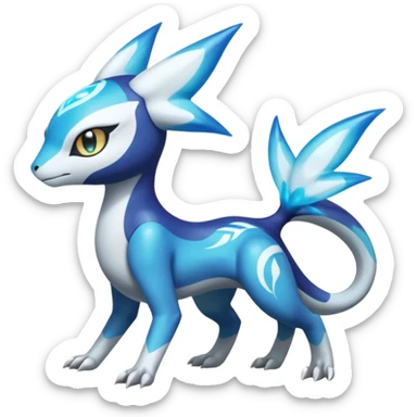 Epic Legendary Bioluminescent Translucent Luminescent Diaphanous Shiny Colorful Meloetta-Latias-Veemon-Peppercat-Wargreymon-Protogen-Fakémon-fusion-hybrid-creature sticker