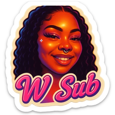 Grin 
add the words W Sub in pink  sticker