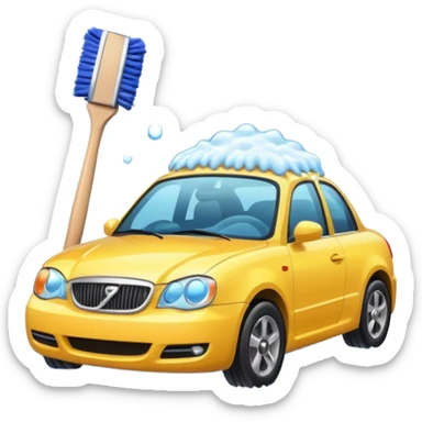 create me an image for a vertical in my super app, Car wash, add a washing brush sticker