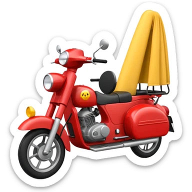 Erstelle mir einen Fallschirmspringer im emoji style mit einem Motor hinten dran  sticker