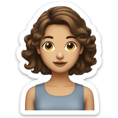 Fille brune aux cheveux brun lise  sticker