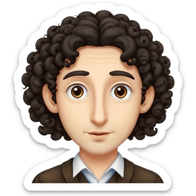A Jew with curly hair and a long nose sticker