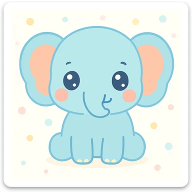 cute elephant in kawaii style sticker