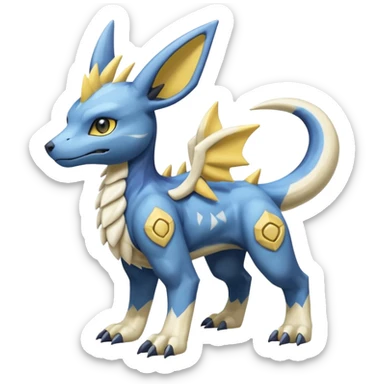 Manectric-Electrike-Lugia-Cubone-Umbreon-Marowak-Draco-Fakémon-hybrid-creature (full body), 4 legs sticker