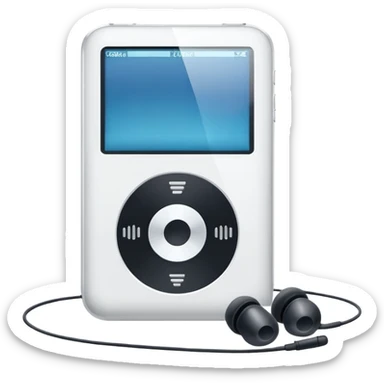 white ipod and earphone
 sticker