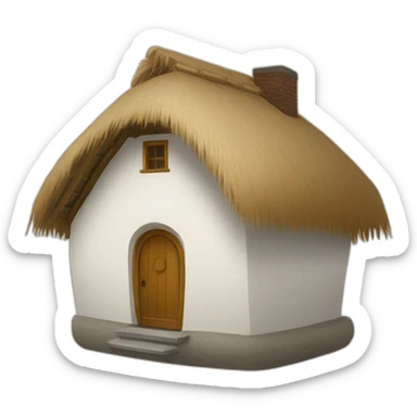 house with a round thatched roof sticker
