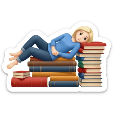 books scattered full body over it  sticker