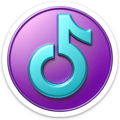 Purple and Cian Symbol of TikTok app sticker