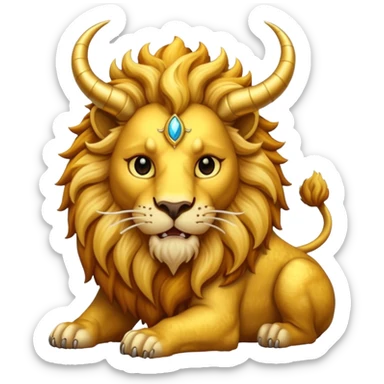 mythical horned lion sticker