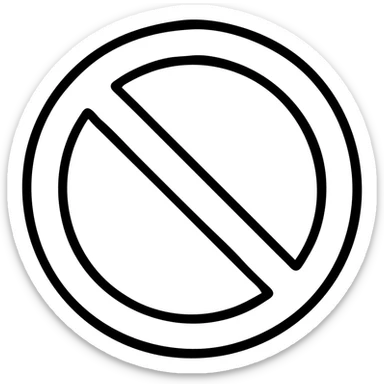 No entry sign, circle with diagonal line through sticker