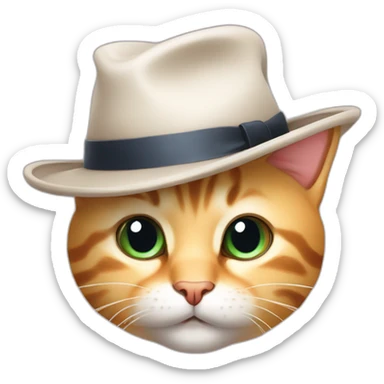 cute cat whit hat sticker