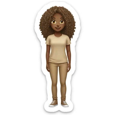 Cute black girl with curly honey blonde hair tan shirt sticker