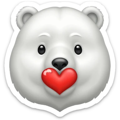 Puedes hacer a un oso polar que este mandando un beso el cual que de su boca salga un corazón Haci 😘 sticker