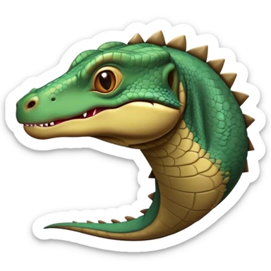 Cinematic Comical Komodo Dragon Lizard Portrait Emoji, Head tilted dramatically with an exaggeratedly shocked expression, featuring a robust, scaled body with wide, comically expressive eyes full of humorous disbelief, Simplified yet hilariously expressive features, highly detailed, glowing with a slightly sassy glow, high shine, dramatic yet playful, stylized with an air of quirky exotic attitude, soft glowing outline, capturing the essence of a meme-worthy Komodo dragon that looks ready to side-eye its way into viral fame! sticker