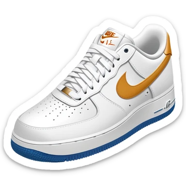 White Nike Air Force 1 sneaker with clean design and Nike swoosh sticker
