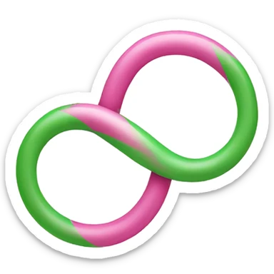Pink and green infinity loop sticker