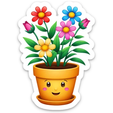 flowers in a flowerpot sticker