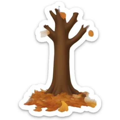 autumn tree with leaves falling  sticker