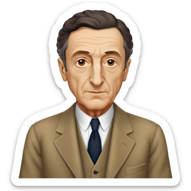 Maurice Merleau-Ponty, French philosopher, classic attire, academic look, no glasses sticker