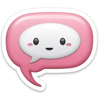 balão de fala branco e rosa sticker