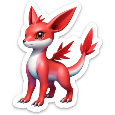  Cute Shiny Exotic Colorful Guilmon-Latias-Koraidon-Umbreon-Fakémon-hybrid-creature (full body)  sticker