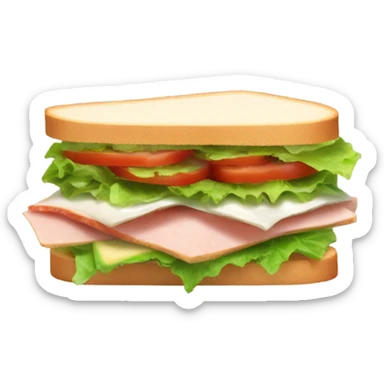 sandwich with turkey, lettuce, pickles, mayonnaise, and tomatoes  sticker