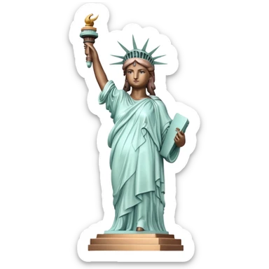 Statue of Liberty with gentle pastel colors, not bright sticker