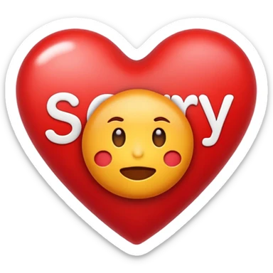 I had a fight with my girlfriend yesterday.I going to post a notes asking sorry.i need a "SORRY” text inside a heart customized emoji sticker