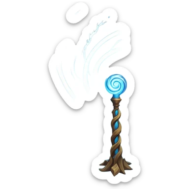 storm wind elemental staff object icon, powerful magic staff, vortex wind swirl, glowing runes, strong air trail effects, epic fantasy design, 3D cartoon, mobile game icon style, centered, clean background, no text, no watermark
 sticker