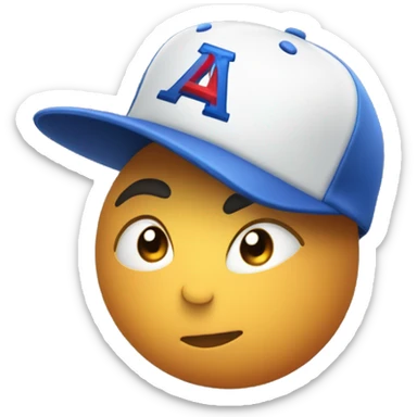 Emoji wearing a baseball hat backwards. The hate should be backwards so that I can see the snapback part. The egg should be a little taller and more oval shaped. sticker
