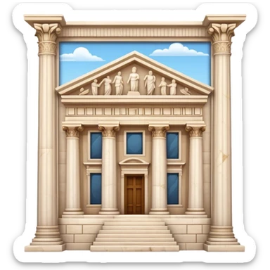 The Library of Celsus Landmark Emoji – Depicting its marble facade, carved columns, and statues. sticker