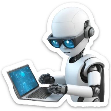 The teacher studies artificial intelligence sticker