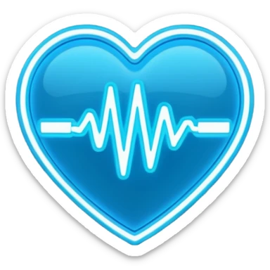 heart pules tech with the pules symbol in the middle  sticker