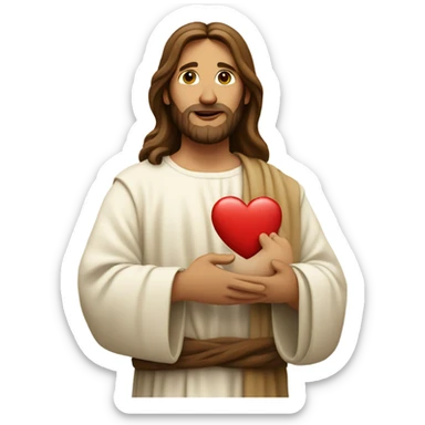 Jesus holding a heart  sticker