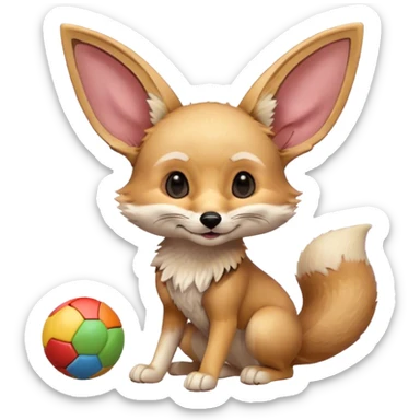 fennec playing with toys  sticker