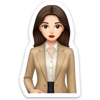 Elegant brunette model with stylish outfit sticker